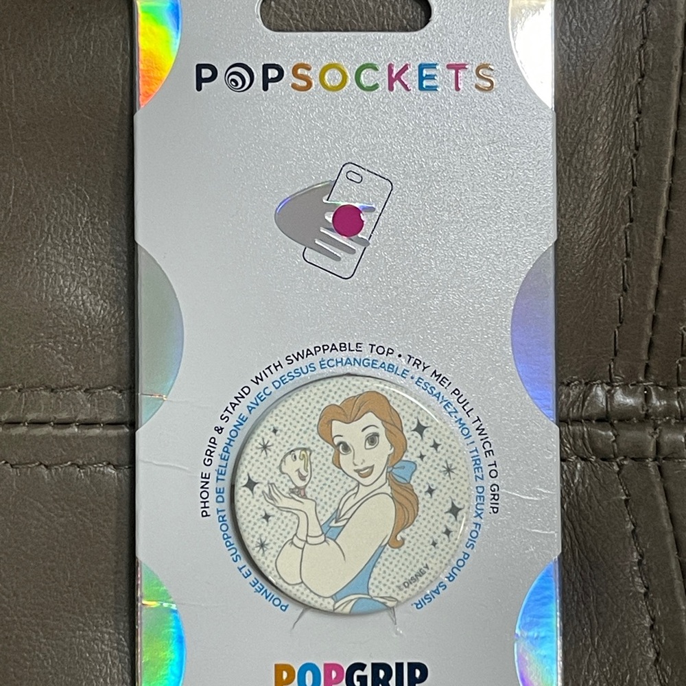 PopSocket Phone Grip with Princess Design - White and Blue